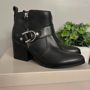 Marc Fisher Black Leather Ankle Boots